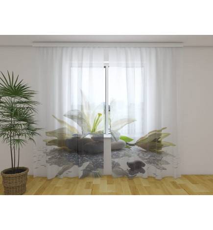 Cortina Personalizada - Pedras e Lírios Brancos