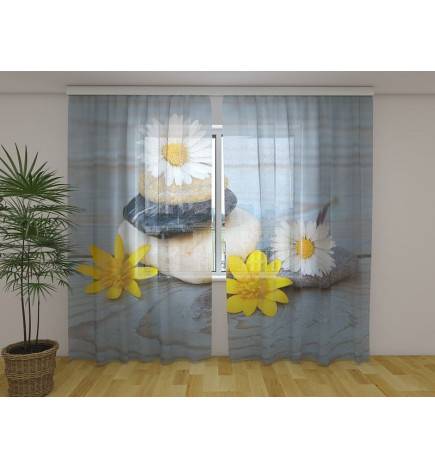 Carpa personalizada - Piedras y flores de manzanilla