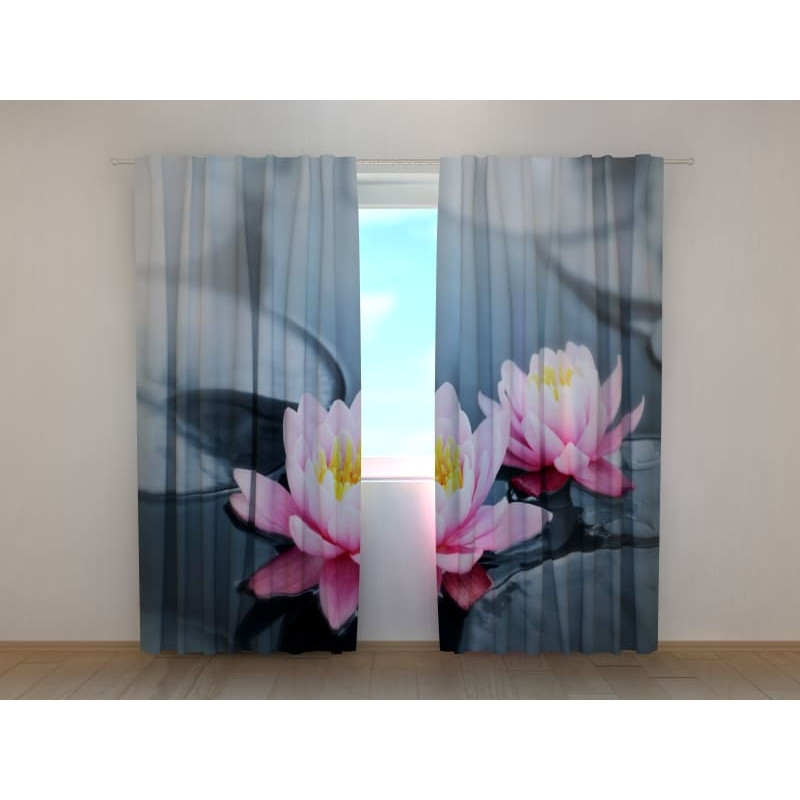1,00 € Custom Curtain - Stones and Lotus Flowers