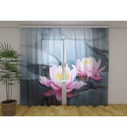 Benutzerdefinierter Vorhang – Steine und Lotusblumen