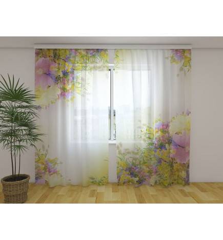 Gepersonaliseerde gordijn - Met zomerse en kleurrijke bloemen