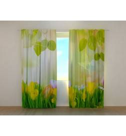 Custom curtain - White flowers in the green meadow