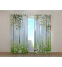 1,00 € Personalized curtain - With a meadow of small white flowers
