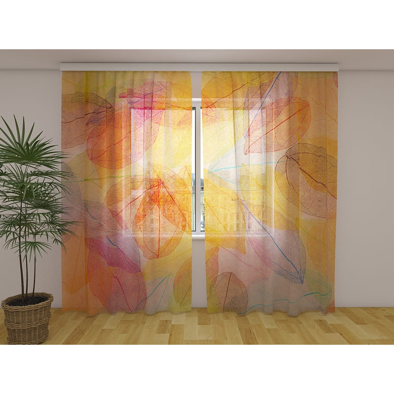 1,00 € Custom curtain - With brown leaves