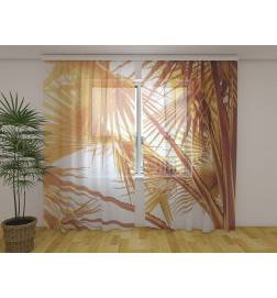 Custom curtain - With brown palm leaves