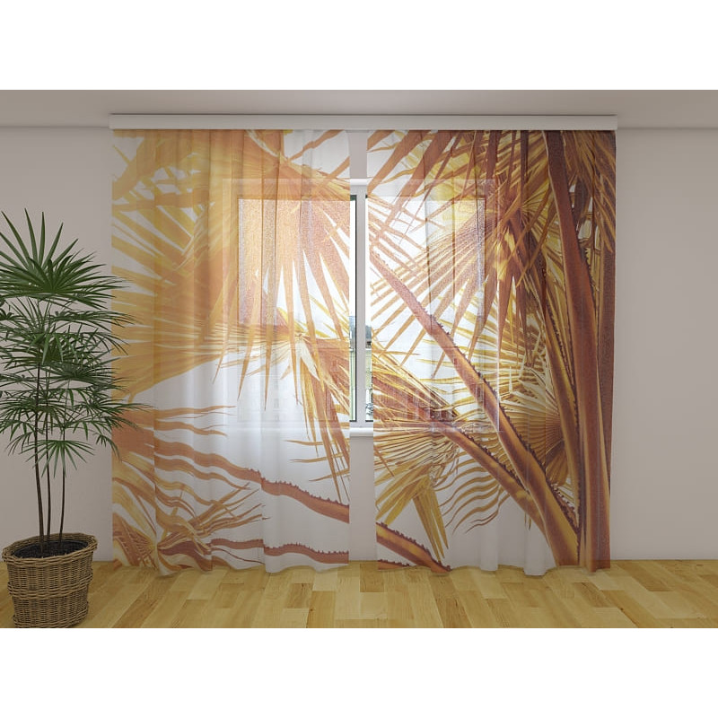 1,00 € Cortina a medida - Con hojas de palmera marrones 1,00 € Cortina a medida - Con hojas de palmera marrones