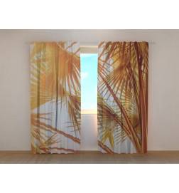 Maßgeschneiderter Vorhang – Mit braunen Palmblättern