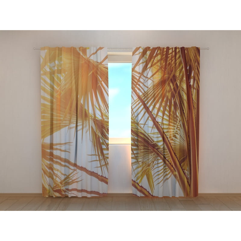 1,00 € Custom curtain - With brown palm leaves