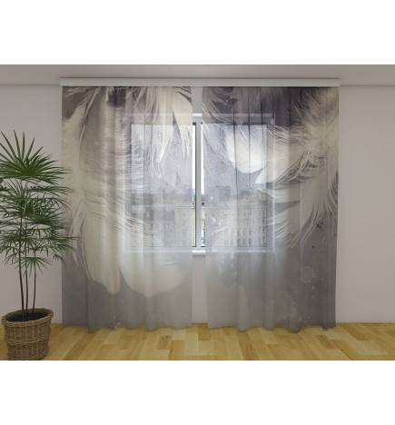 Custom curtain - With leaves and feathers