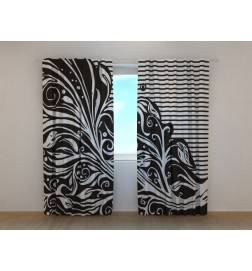 1,00 € Custom curtain - With leaves in black and white