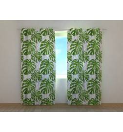 Custom Curtain - Green Palm Leaves