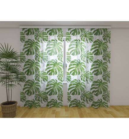 Cortina Personalizada - Folhas de Palmeira Verde