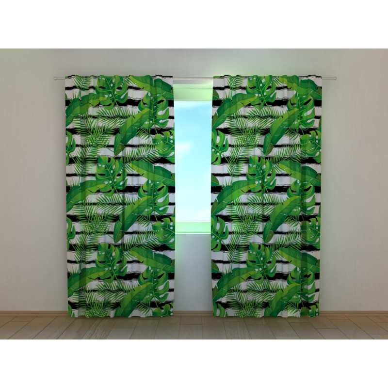 1,00 € Custom curtain - With exotic leaves