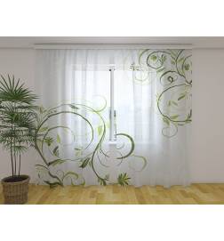 Custom Curtain - taiteelliset ja vihreät lehdet