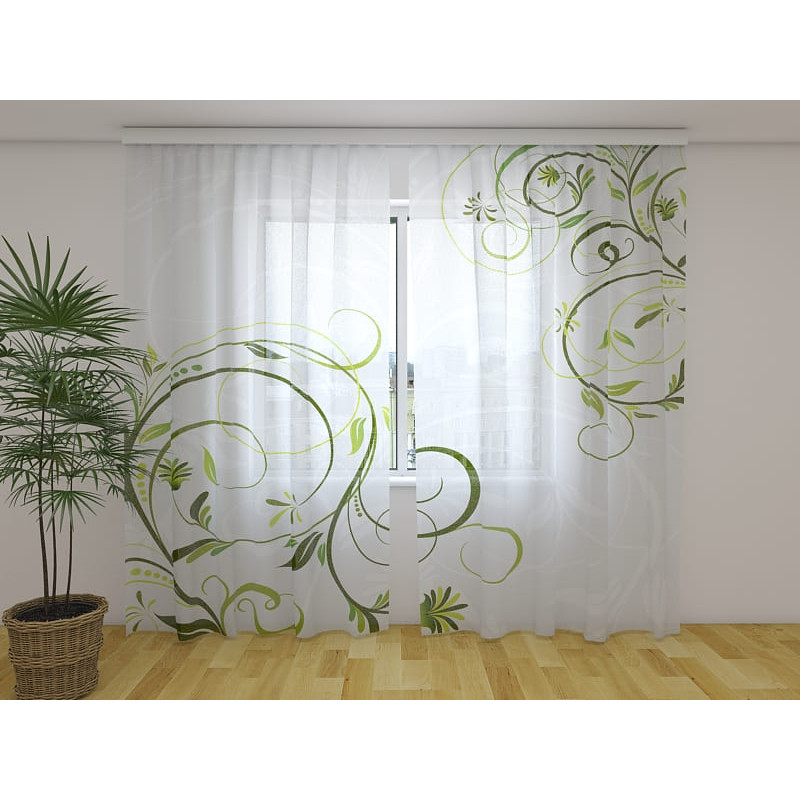 1,00 € Custom Curtain - Artistic and Green Leaves