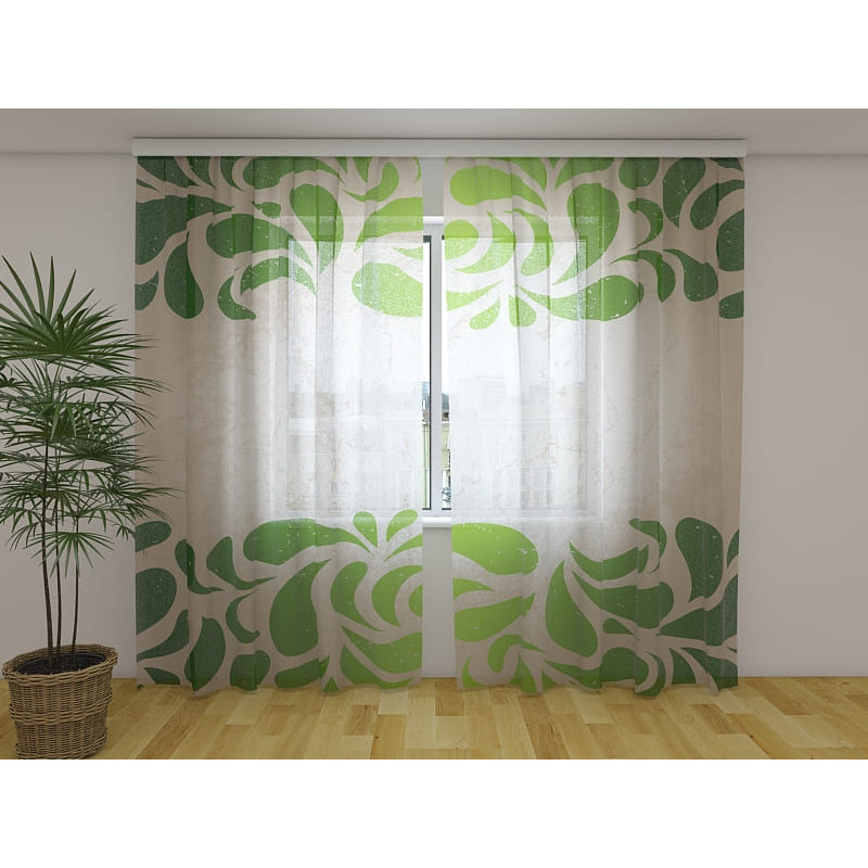 1,00 € Maßgeschneiderter Vorhang – Zierblätter und Grün