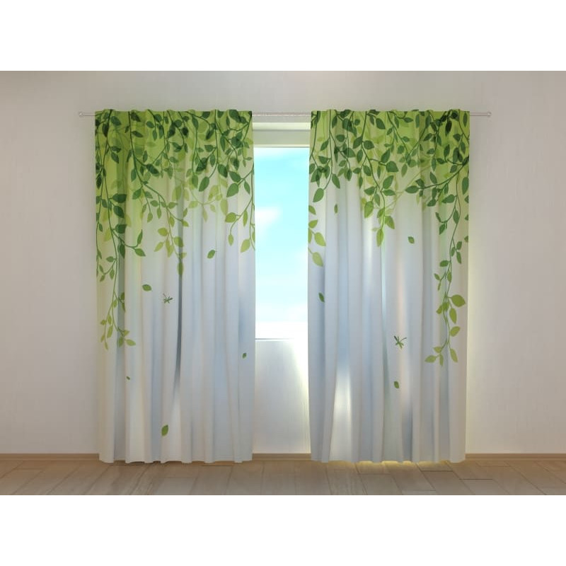 1,00 € Custom Curtain - Vihreät lehdet päällä 1,00 € Custom Curtain - Vihreät lehdet päällä