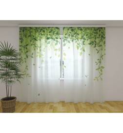 Custom Curtain - Vihreät lehdet päällä
