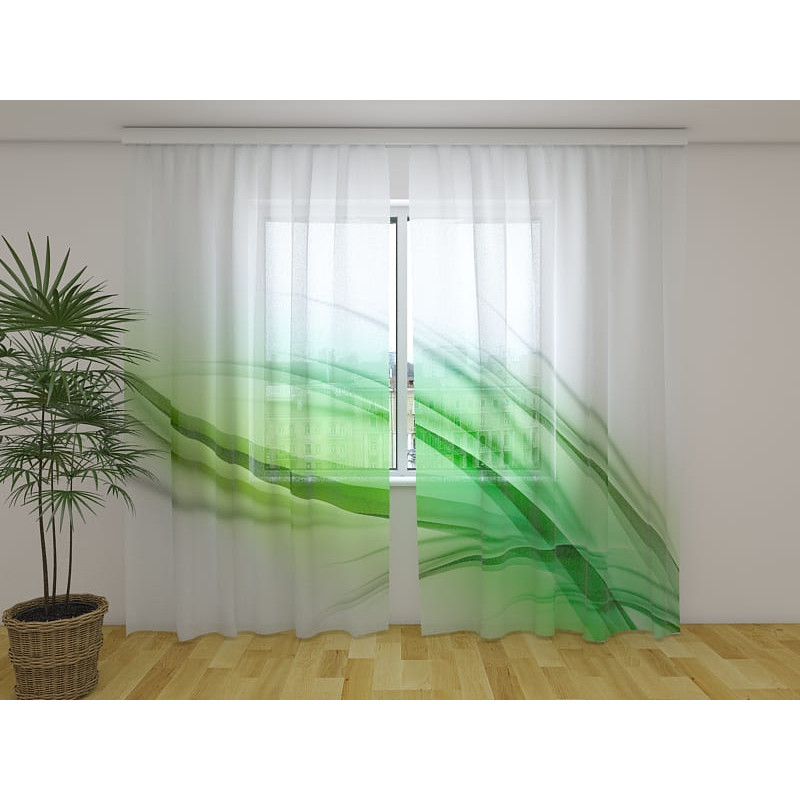 1,00 € Custom curtain - With the green leaf