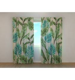 1,00 € Cortina a medida - Con hojas verdes y tropicales