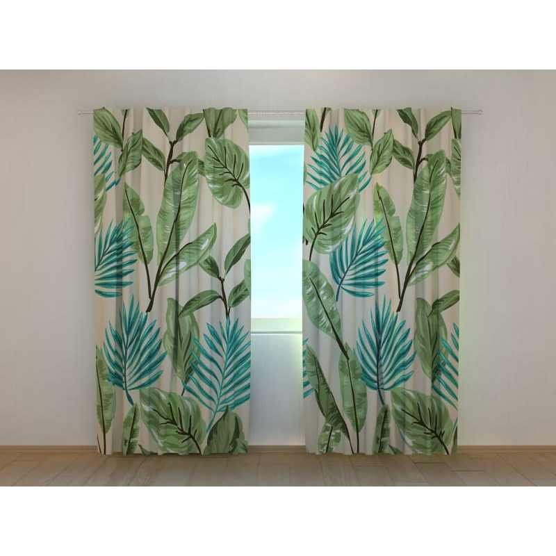 1,00 € Custom curtain - With green and tropical leaves