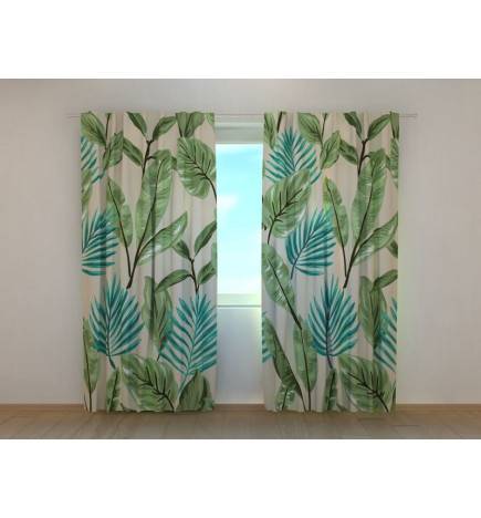 1,00 € Custom curtain - With green and tropical leaves
