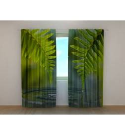1,00 € Custom Curtain - vesi ja vihreät palmunlehdet