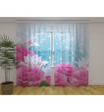 1,00 € Custom curtain - With roses and snow