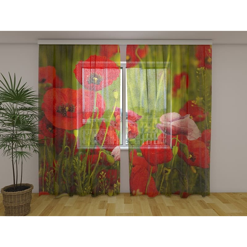 1,00 € Personalized curtain - Botany - Poppies