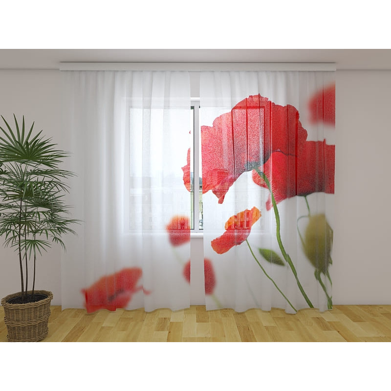1,00 € Personalized curtain - Red poppies - ARREDALACASA
