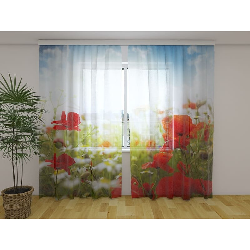 1,00 € Cortina personalizada - Campo de flores - Amapolas