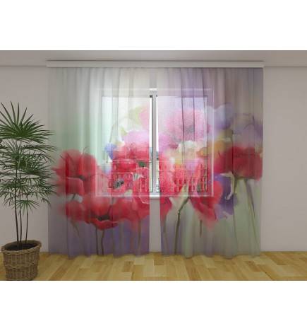 Tenda personalizzata - Papaveri nella nebbia
