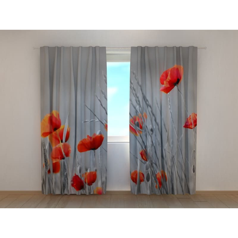 1,00 €Rideau personnalisé - coquelicots nocturnes