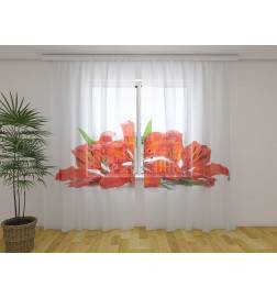 Personalizirana zavesa - Z rdečimi lilijami - ARREDALACASA