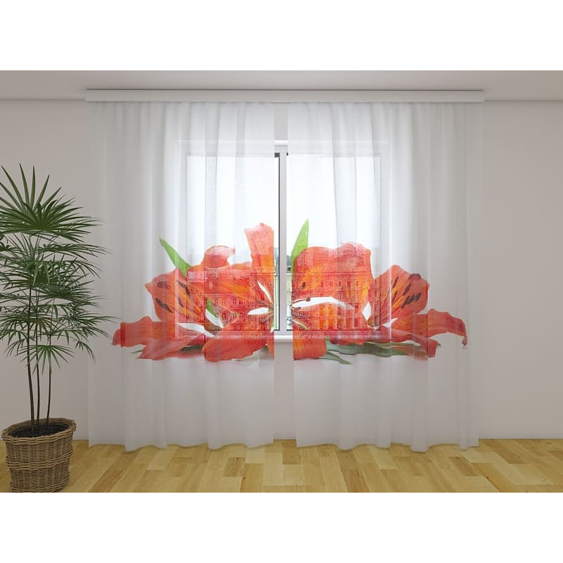 1,00 € Personalisierter Vorhang - Mit roten Lilien - ARREDALACASA
