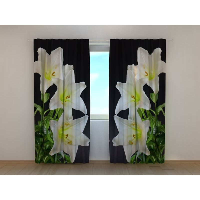 1,00 €Rideau Personnalisé - Lys de Nuit et Blanc - 1,00 €Rideau Personnalisé - Lys de Nuit et Blanc -