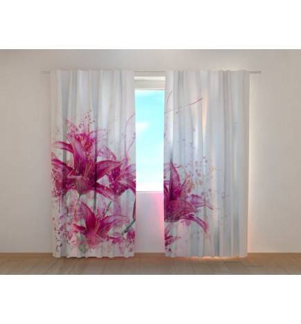 1,00 € Custom curtain - With purple lilies