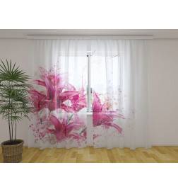 Custom curtain - With purple lilies