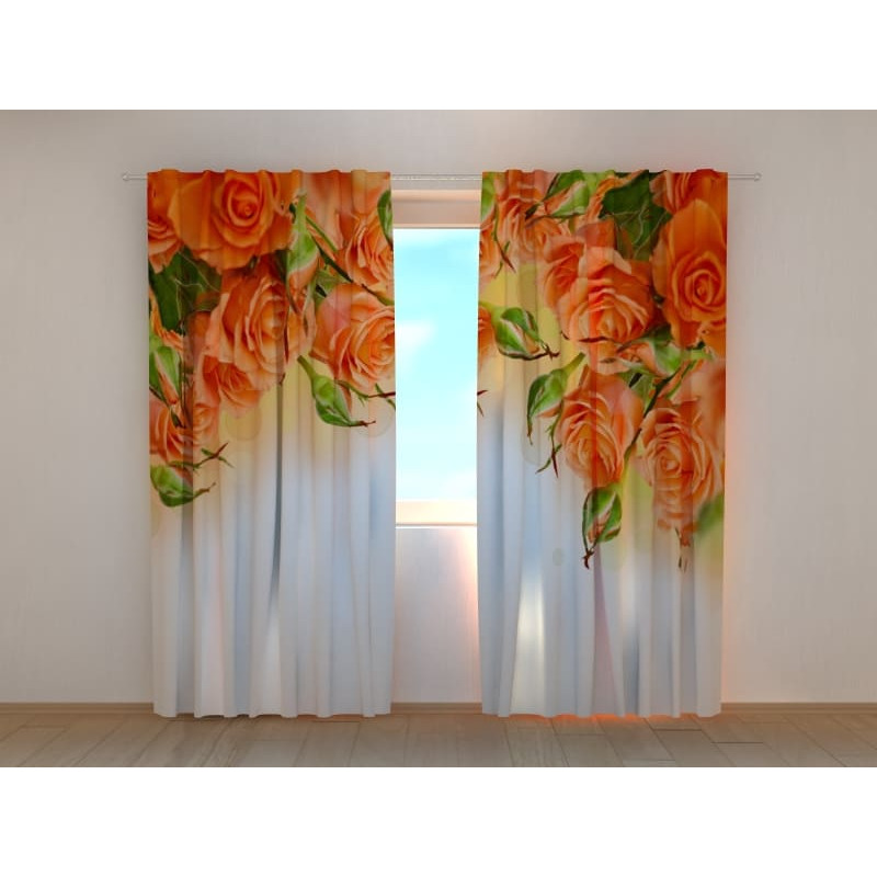 1,00 € Custom curtain - With orange roses