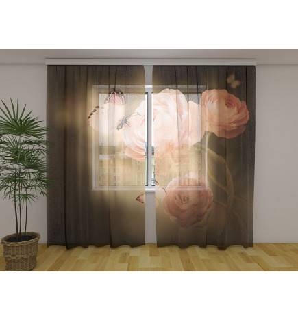 Rideau Personnalisé - Bouquet de Roses de Nuit