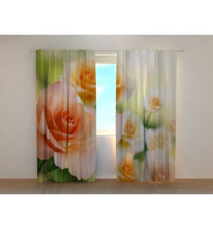 Custom Curtain - Bouquet of Orange Roses