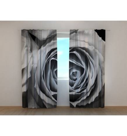 Custom curtain - The rose in black and white