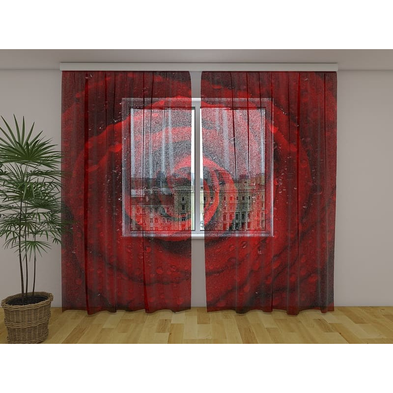 1,00 € Personalized curtain - The red rose - ARREDALACASA