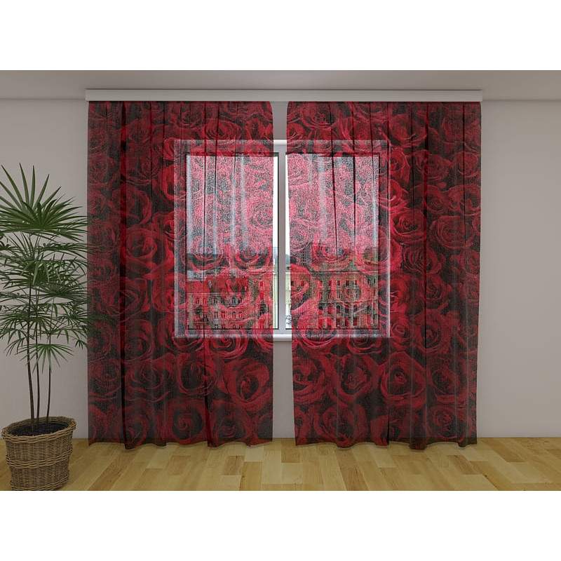 1,00 €Rideau personnalisé - Avec beaucoup de roses rouges