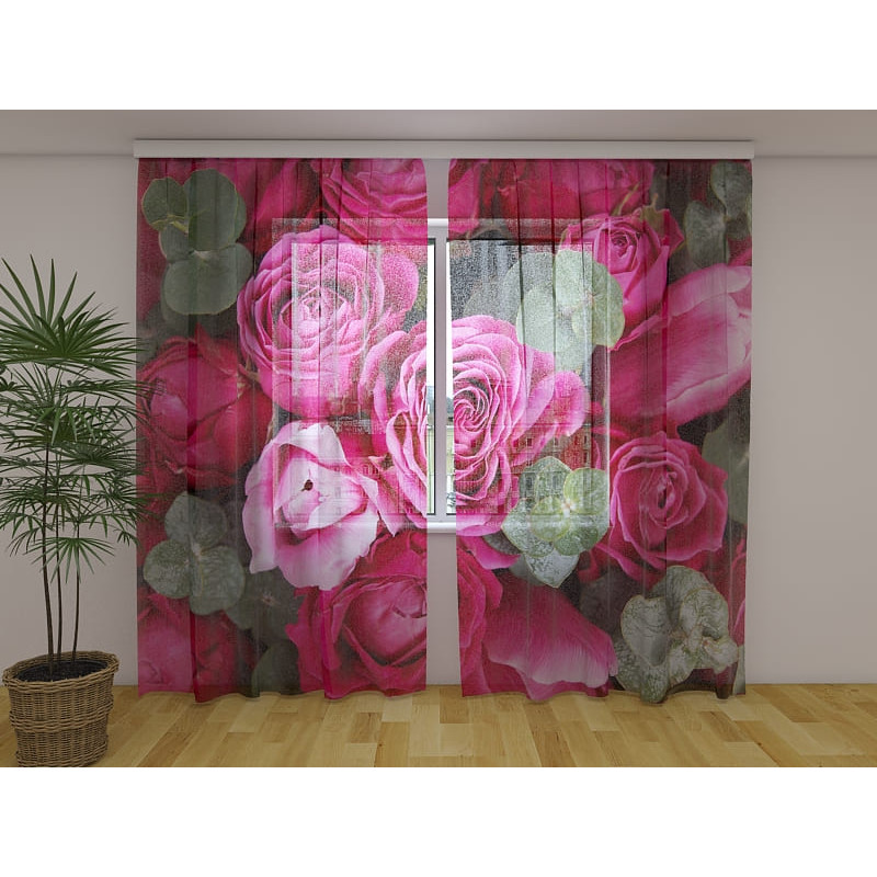 1,00 €Rideau personnalisé - Les roses violettes et roses
