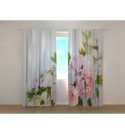 1,00 € Personalized curtain - Delicate roses - ARREDALACASA