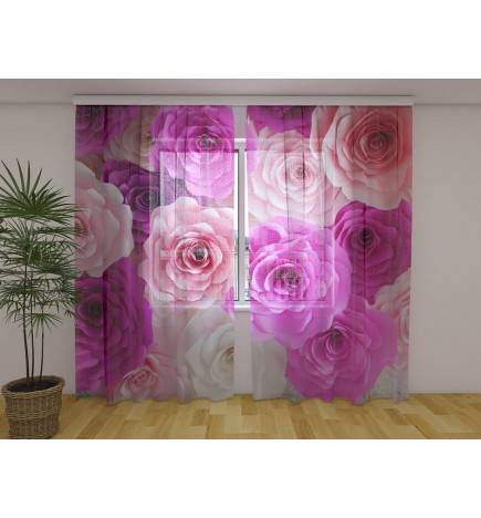 Custom curtain - surrounded by roses