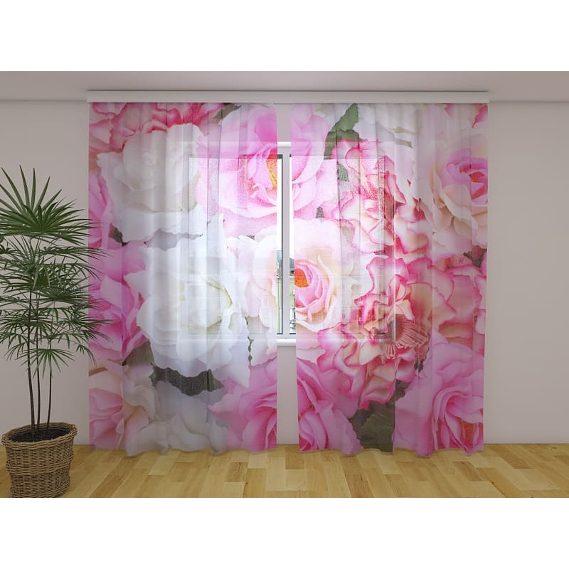 1,00 € Gordijn op maat - De zachte rozen - ARREDALACASA
