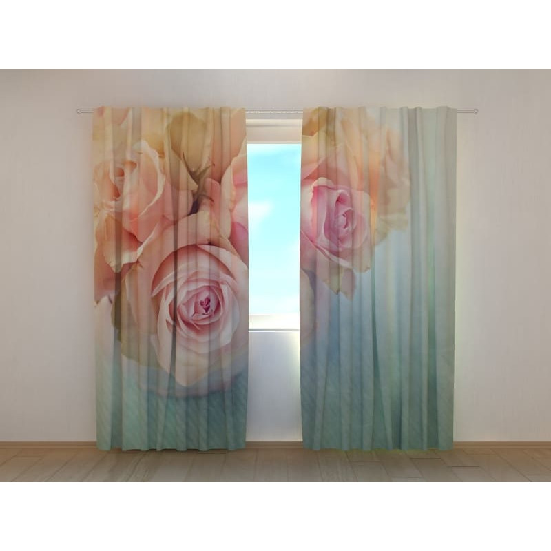 1,00 € Personalized curtain - With white roses