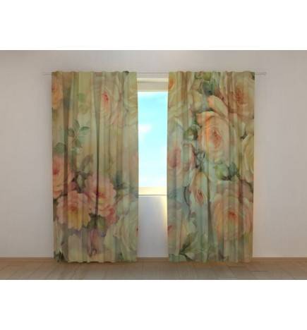 Custom curtain - With roses - Retro style